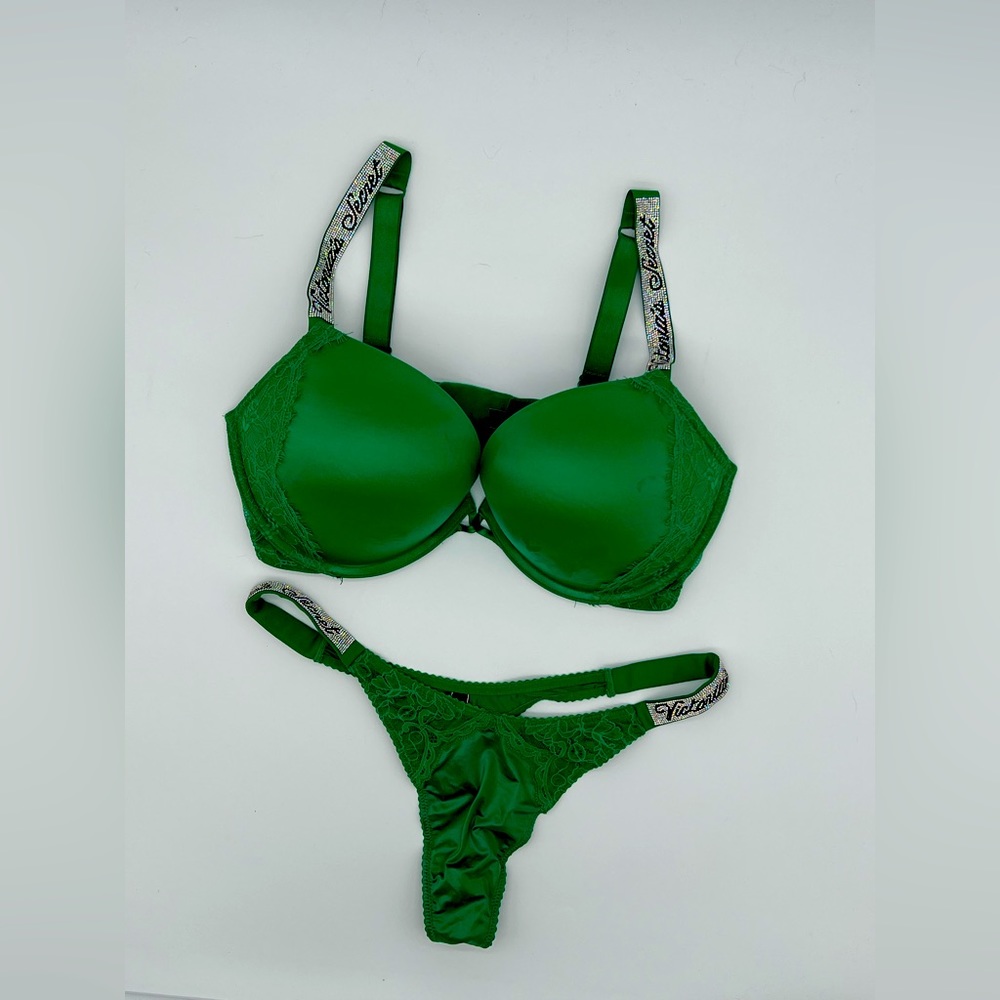 Victorias secret Saint patricks day  lingerie push up bra panty lingerie